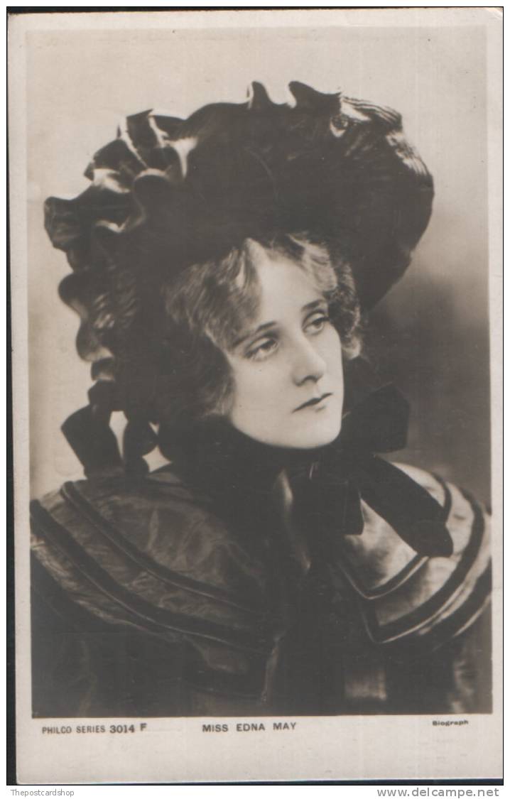 SUPERBE FEMME ARTISTE ANGLAISE BRITISH ACTRESS MISS EDNA MAY LARGE HAT More Actresses For Sale - Women