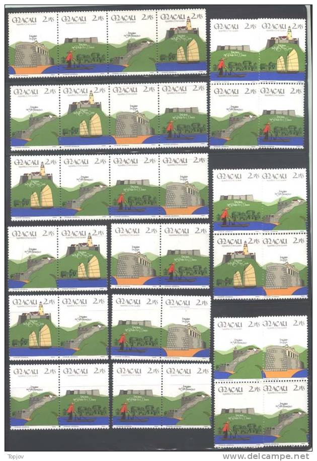 MACAU -  FORTRESS  Set  Combinations  - 1986 - Mi. 562 / 5  9x  - MNH **  RR - Unused Stamps