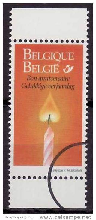 Specimen, Belgium Sc1716 Greetings, Candle, Heart - Carnaval