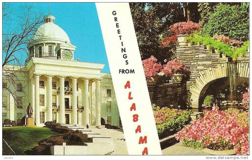 Montgomery Alabama State Capitol Bellingrath Gardens 1966 - Montgomery