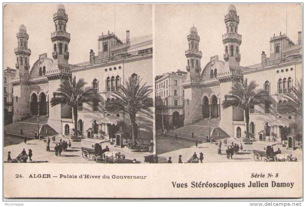 ALGER - Palais D'Hiver Du Gouverneur - Vues Stéréoscopiques Julien Damoy - Stereoscope Cards