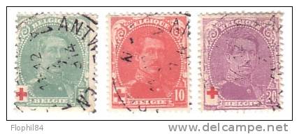 CROIX ROUGE N°129 A 131  - OBLITERATION  PROPRE- COTE 15€. - 1914-1915 Rotes Kreuz