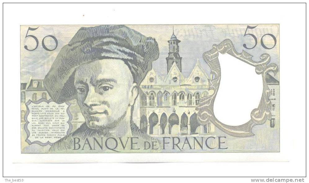 50 Francs  Quentin De La Tour   1983 - 50 F 1976-1992 ''quentin De La Tour''