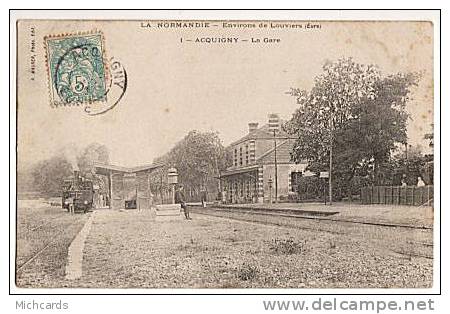 CPA 27 ACQUIGNY - La Gare (Train) - Acquigny