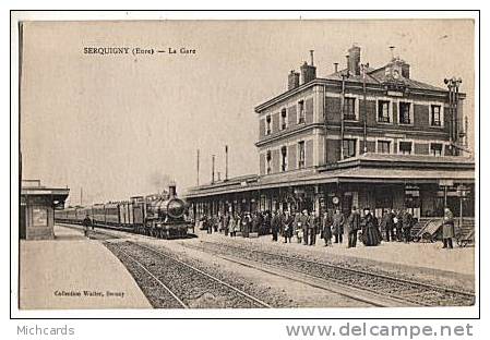 CPA 27 SERQUIGNY - La Gare (Train) - Serquigny