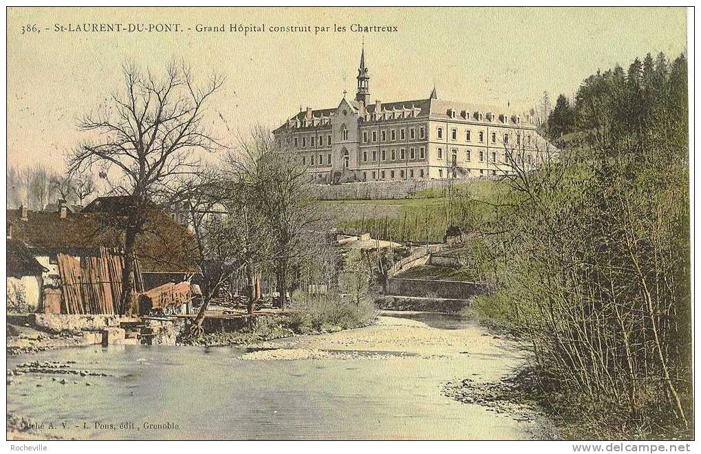 38-SAINT-LAURENT-DU-PONT-   Grand Hôpital Construit Par Les Chartreux- Cpa 1906 - Saint-Laurent-du-Pont