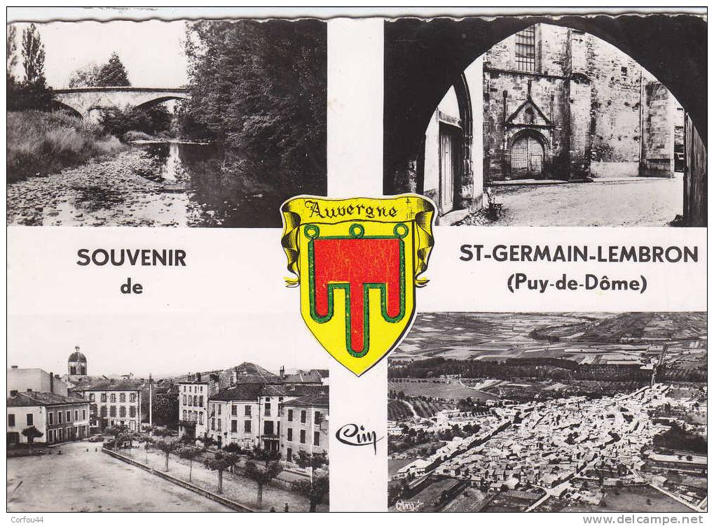 ST GERMAIN - LEMBRON : Souvenir De ... Carte Multi Vues  -  CPSM 10x15 - Saint Germain Lembron