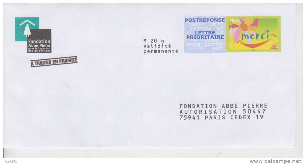 PAP Réponse Merci ** : Fondation Abbé Pierre - Prêts-à-poster:reply