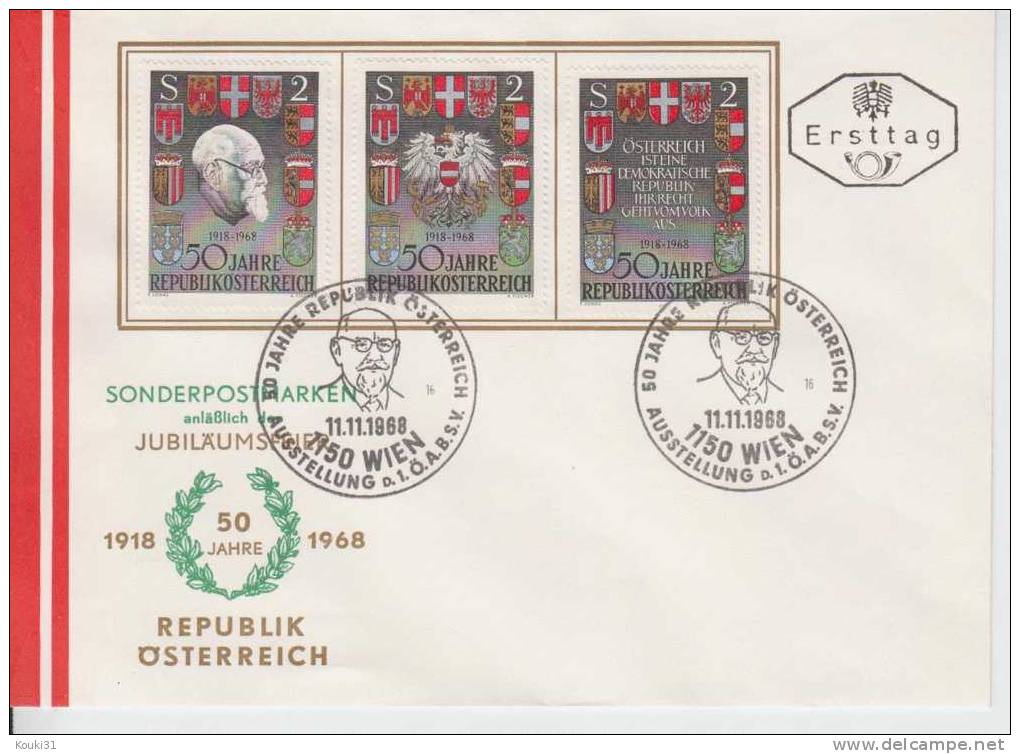 Autriche YT 1103/5 FDC : Armoiries Des 9 Provinces - Covers