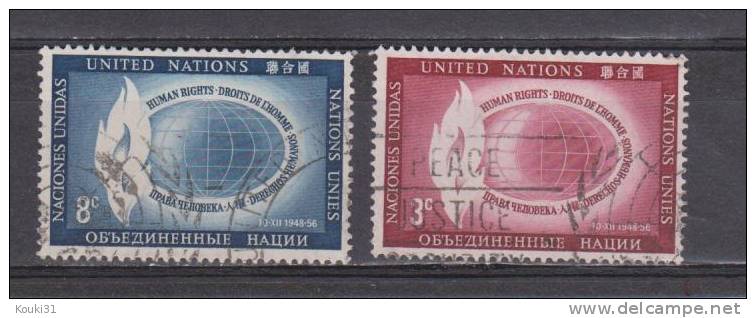 Nations Unies (New York) YT 21/2 Obl : Flamme De La Liberté Et Mains - 1953 - Oblitérés