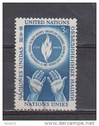 Nations Unies (New York) YT 21 Obl : Flamme De La Liberté Et Mains - 1953 - Oblitérés