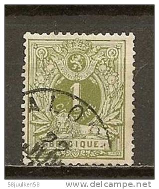 -Belgie GESTEMPELD  OPC.  NR°   42   Catw.   0.75    Euro - 1869-1888 Lion Couché