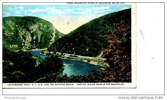 LACKRAMA TRAIL D L ET W AND THE BATHING BEACH DELAWARE WATER GAP  INDIAN HEAD  VERS 1927 - Other & Unclassified