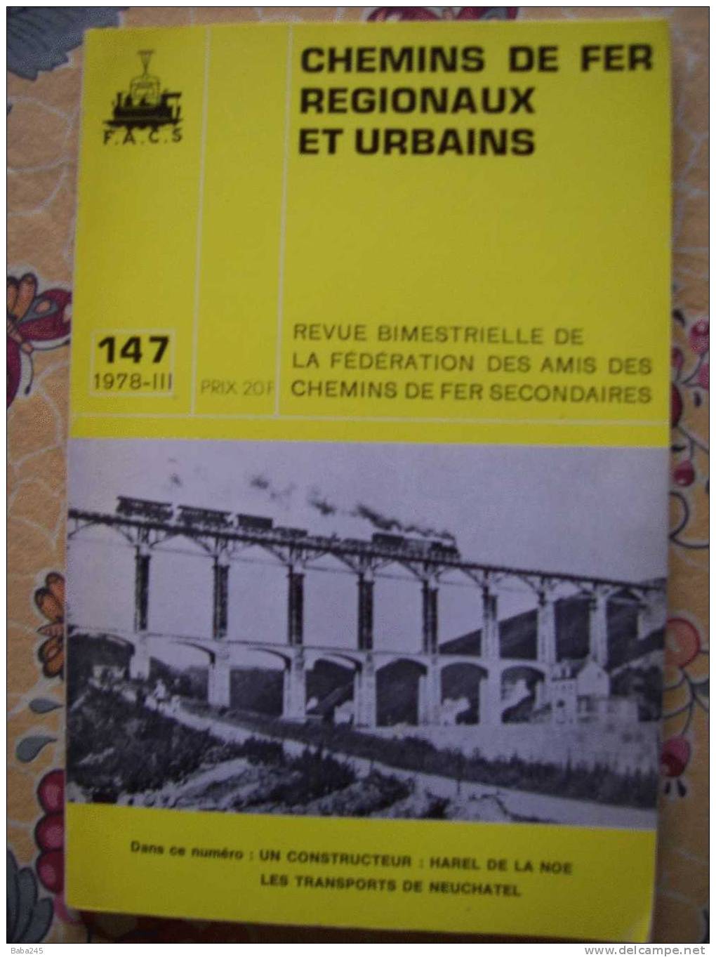 CHEMINS DE FER REGIONAUX ET URBAINS 1978 TRANSPORTS DE NEUCHATEL - Trains