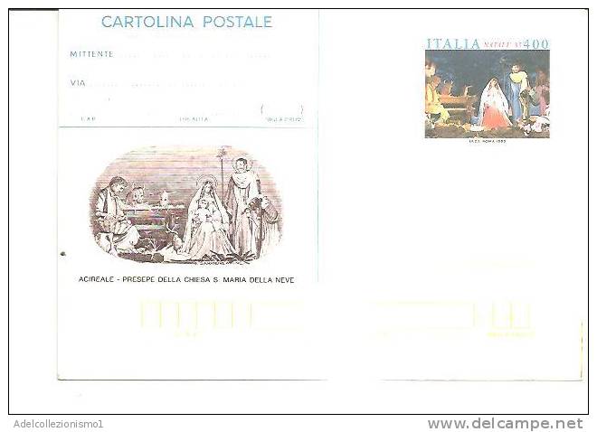49425)cartolina Illustratoria Acireale - Presepe Natale '85 Con Un Valore - Nuova - Acireale