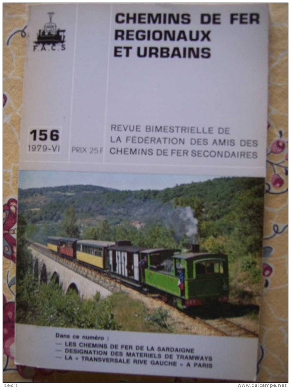 CHEMINS DE FER REGIONAUX ET URBAINS 1979 CHEMINS DE FER DE SARDAIGNE - Trains