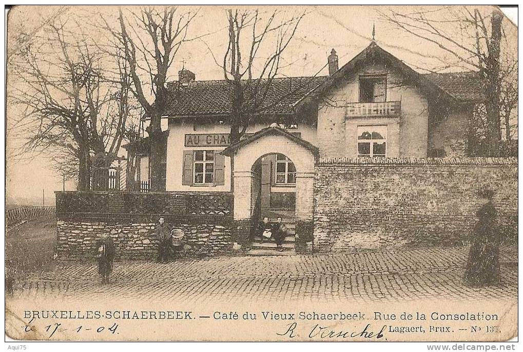 BRUXELLES-SCHAERBEEK   Café Du Vieux Schaerbeek Rue De La Consolation(animation) - Cafés, Hôtels, Restaurants