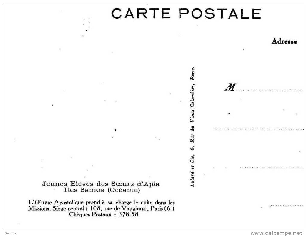 Jeunes élèves Des Soeurs D'apia - Samoa