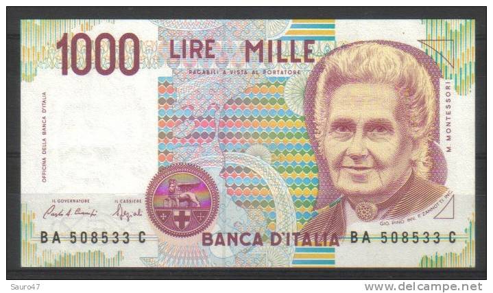 BCN003 - L. 1000 Montessori (firme Ciampi-Speziali) BA 508533 C - Ass. FDS - 1000 Lire