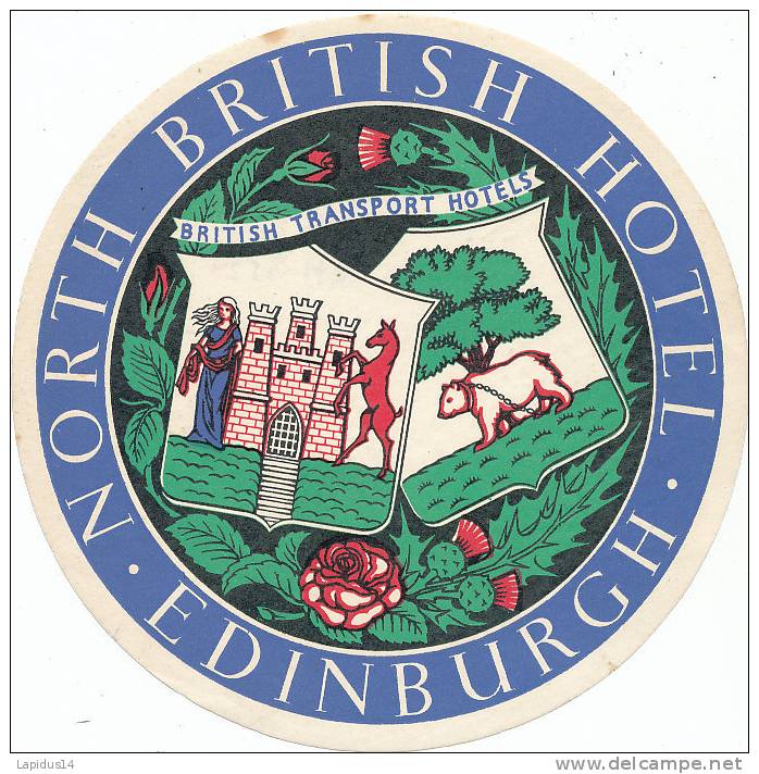 EH 352/ ETIQUETTE D' HOTEL - BRITISH HOTEL EDINBURGH - Hotel Labels