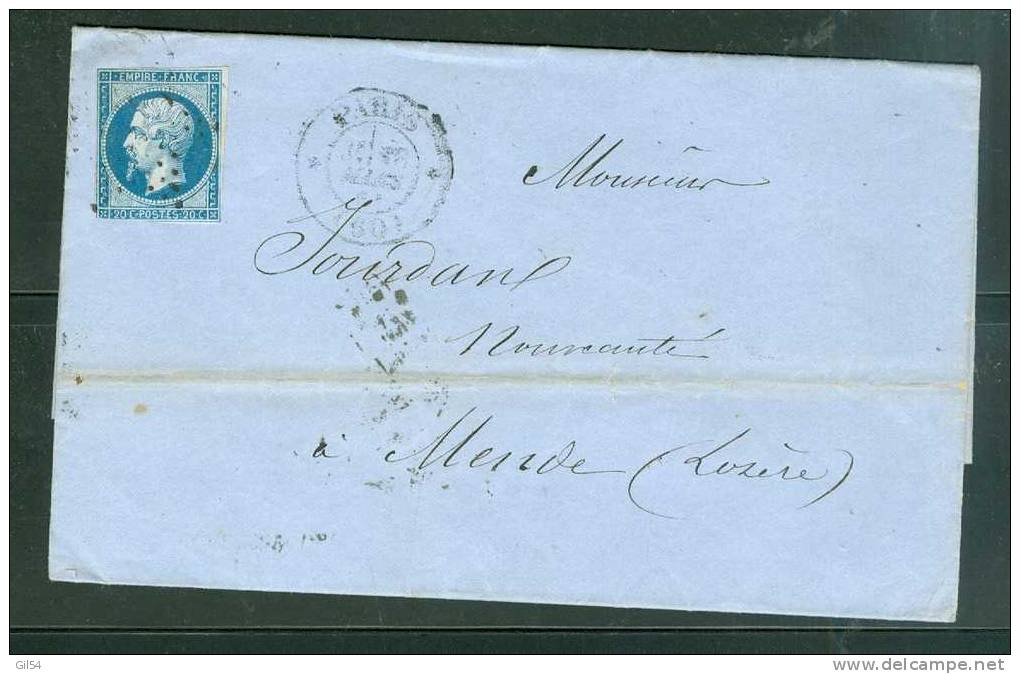 Yvert N°14 Type 2 PARIS  ETOILE MUETTE  En 1861  - Pb4113 - 1849-1876: Période Classique