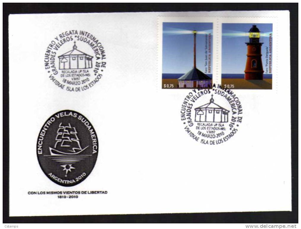 Faro Del Fin Del Mundo - Isla De Los Estados - Enc. Grandes Veleros - 18/03/2010 - Argentina - Cover - Mat. Esp. - Lighthouses