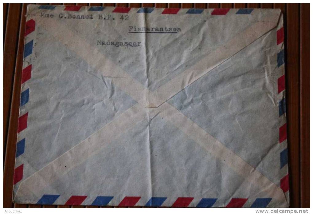 1955 LETTRE DE MADAGASCAR = > FIANARANTSOA >FLAMME CAPITALE DU SUD  SES SI  EX COLONIE FRANCAISE P/ FLERS PAR  AVION -- - Covers & Documents