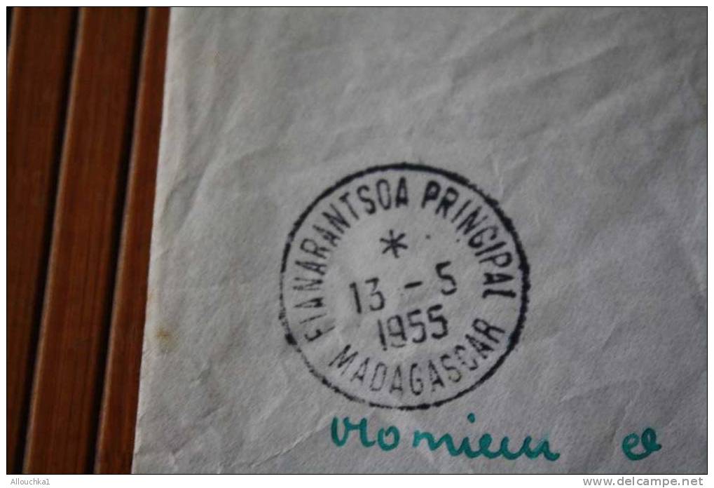 1955 LETTRE DE MADAGASCAR  > FIANARANTSOA > CACHET MANUELS LISIBLES EX COLONIE FRANCAISE P/ FLERS PAR AVION AIR MAIL - Cartas & Documentos