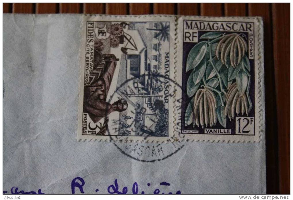 1955 LETTRE DE MADAGASCAR  > FIANARANTSOA > CACHET MANUELS LISIBLES EX COLONIE FRANCAISE P/ FLERS PAR AVION AIR MAIL - Cartas & Documentos