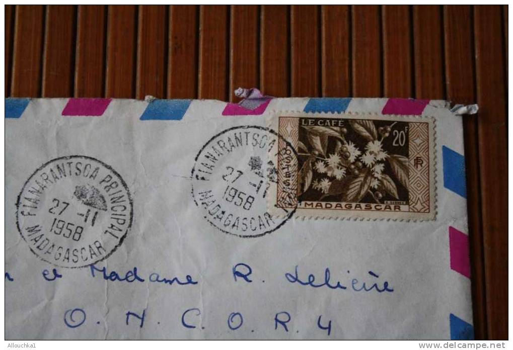 1958 LETTRE DE MADAGASCAR = > FIANARANTSOA > CACHET MANUELS LISIBLES EX COLONIE FRANCAISE P/ FLERS PAR AVION  AIR MAIL - Covers & Documents