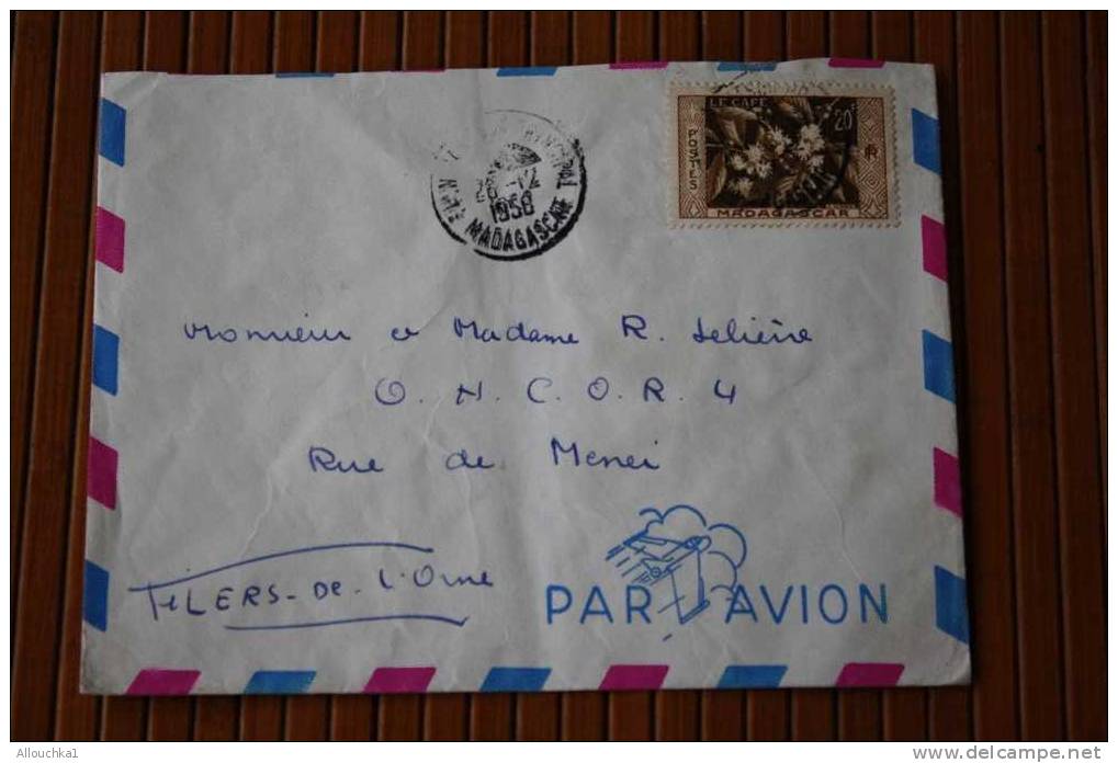 1958 LETTRE DE MADAGASCAR = > FIANARANTSOA > CACHET MANUELS LISIBLES EX COLONIE FRANCAISE P/ FLERS PAR AVION  AIR MAIL - Covers & Documents