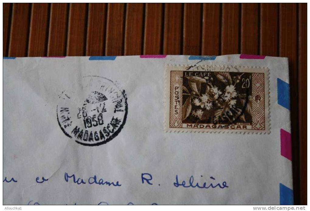 1958 LETTRE DE MADAGASCAR = > FIANARANTSOA > CACHET MANUELS LISIBLES EX COLONIE FRANCAISE P/ FLERS PAR AVION  AIR MAIL - Covers & Documents