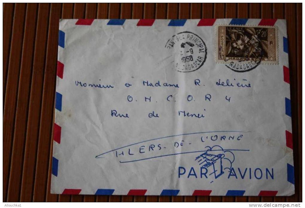 1958 LETTRE DE MADAGASCAR = > FIANARANTSOA > CACHET MANUELS LISIBLES EX COLONIE FRANCAISE P/ FLERS PAR AVION  AIR MAIL - Covers & Documents