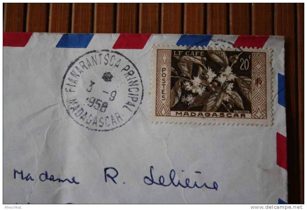 1958 LETTRE DE MADAGASCAR = > FIANARANTSOA > CACHET MANUELS LISIBLES EX COLONIE FRANCAISE P/ FLERS PAR AVION  AIR MAIL - Cartas & Documentos