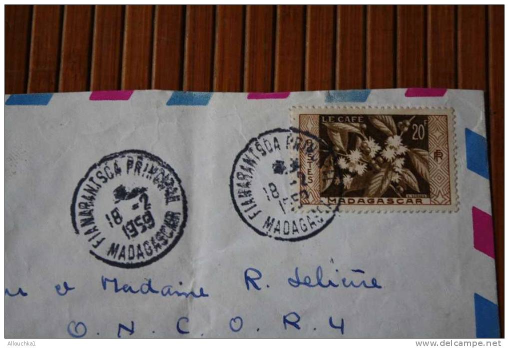 1958 LETTRE DE MADAGASCAR = > FIANARANTSOA > CACHET MANUELS LISIBLES EX COLONIE FRANCAISE P/ FLERS PAR AVION  AIR MAIL - Cartas & Documentos