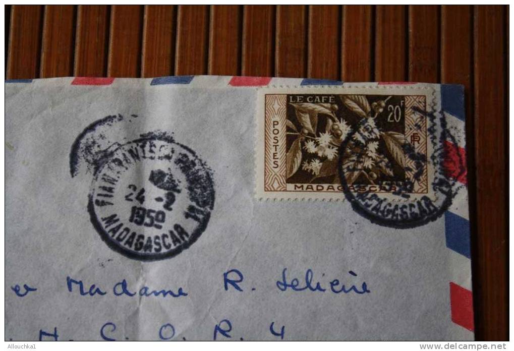 1958 LETTRE DE MADAGASCAR = > FIANARANTSOA > CACHET MANUELS LISIBLES EX COLONIE FRANCAISE P/ FLERS PAR AVION  AIR MAIL - Cartas & Documentos
