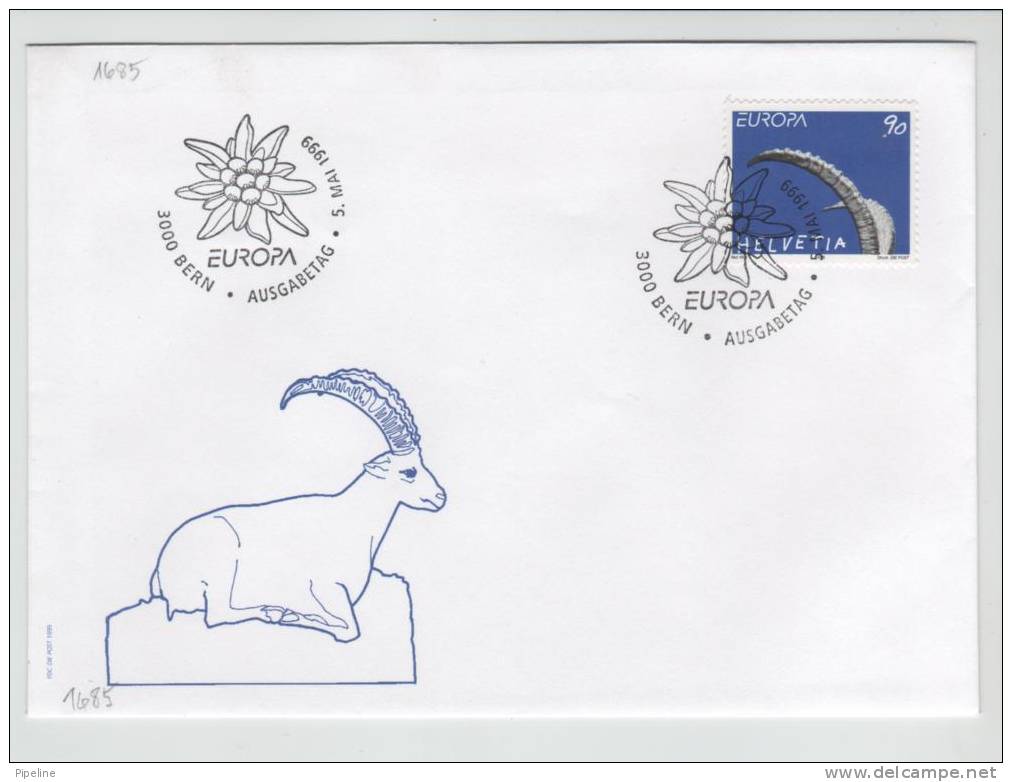 Switzerland FDC EUROPA CEPT 5-5-1999 With Cachet - 1999