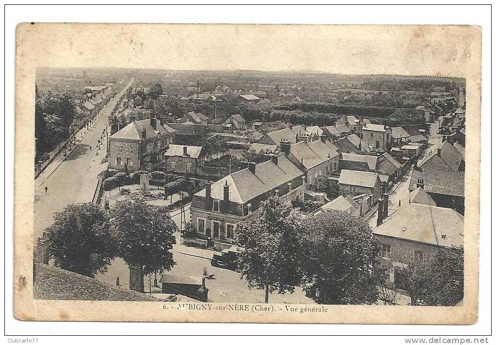 Aubigny-sur-Néré (18) : Vue Générale Sur La Rue Principale Env 1923 (animée). - Aubigny Sur Nere