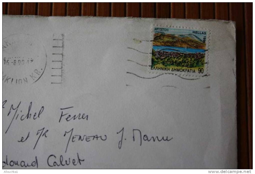 LETTRE DE LA   GRECE GREECE 1990 POUR  MARSEILLE  FRANCE  PAR AVION AIR MAIL - Covers & Documents