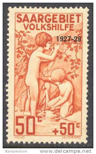 Saar B7 XF Mint Hinged Semi-Postal From 1927 - Ungebraucht