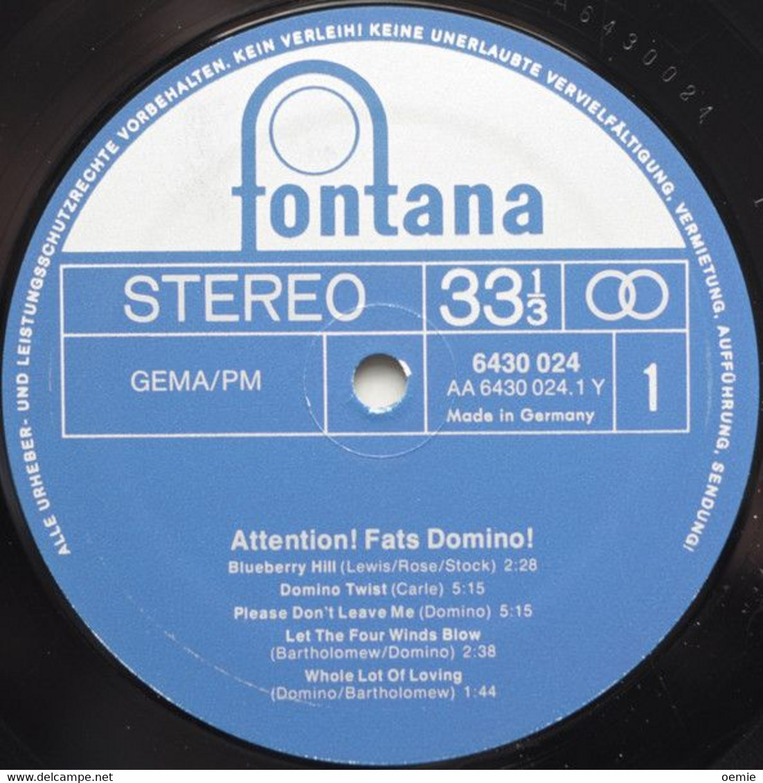 FATS DOMINO  °  ATTENTION - Blues