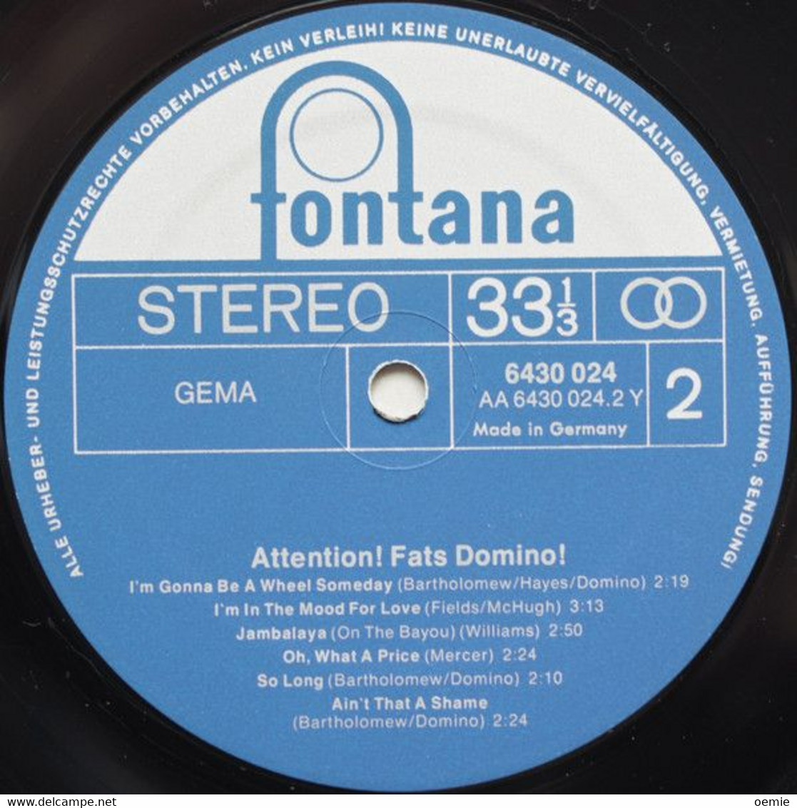FATS DOMINO  °  ATTENTION - Blues