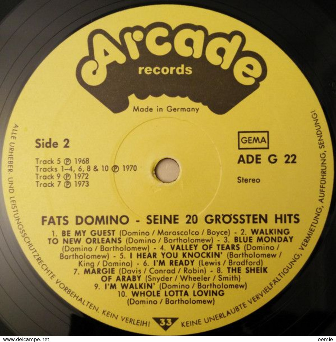 FATS DOMINO  °  SEINE 20 GRABTEN HITS - Blues