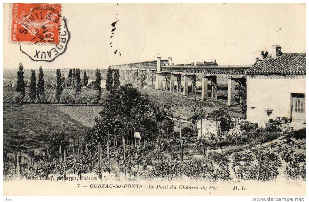CPA - 33 - CUBZAC-LES-PONTS - Le Pont Du Chemin De Fer - 548 - Cubzac-les-Ponts