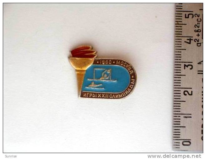 Olimpic Games Moscow 80. Water Polo. Soviet Badge Old _o9081 - Olympische Spelen