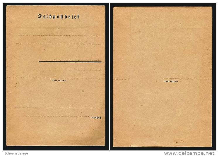 A249) DR Kleiner Feldpostfaltbrief Um 1940 (?) Ungebraucht - Sonstige & Ohne Zuordnung