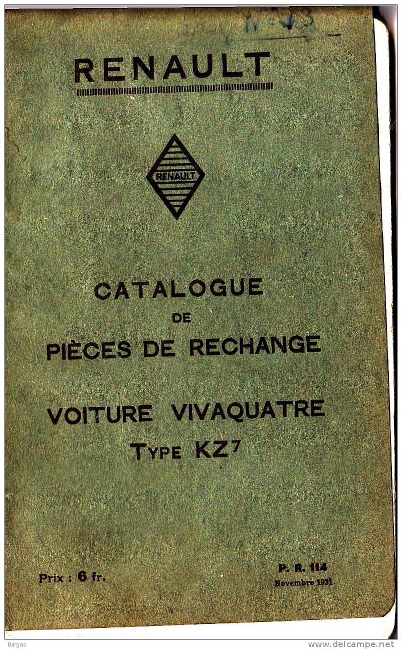 Catalogue Officiel Voiture Automobile Renault VIVAQUATRE - Voitures