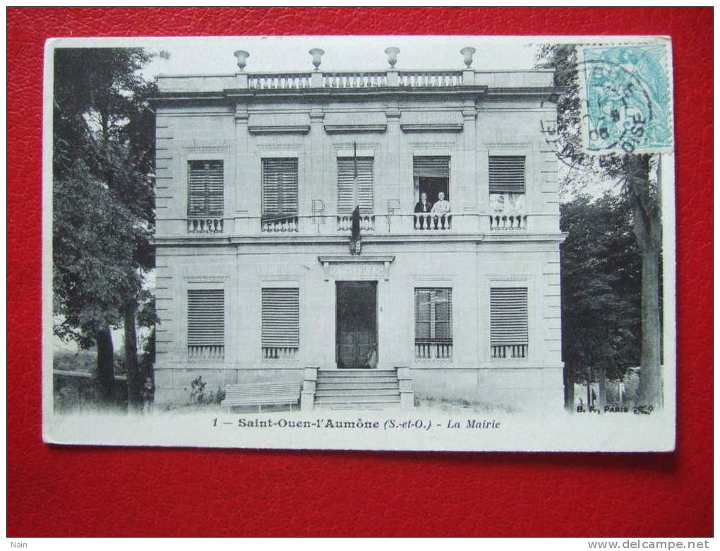 95 - SAINT OUEN L'AUMONE ( S Et O ) - LA MAIRIE AVEC LE DRAPEAU - BELLE CARTE - - Saint-Ouen-l'Aumône