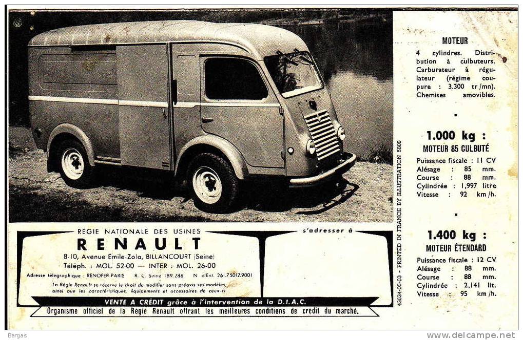 Catalogue En Deux Volets Pour Camionnette Camion Renault 1000kg Et 1400kg - Voitures