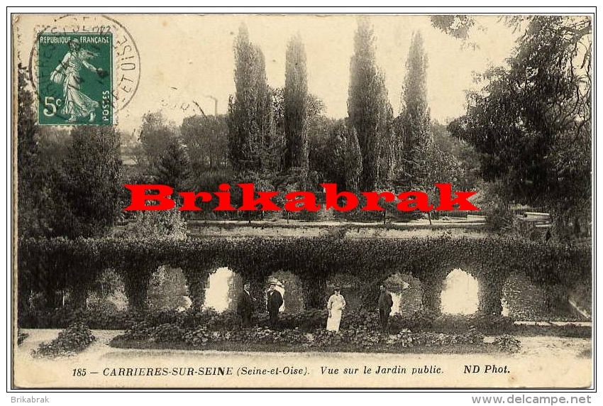 *CARTE POSTALE / CARRIERES SUR SEINE / VUE SUR LE JARDIN PUBLIQUE - Carrières St Denis Seine Et Oise Yvelines - Carrières-sur-Seine